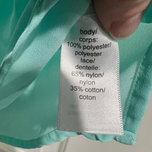 Maurice’s XL mint green lace sheer top shirt work dressy button up‎ women’s - Picture 7 of 8